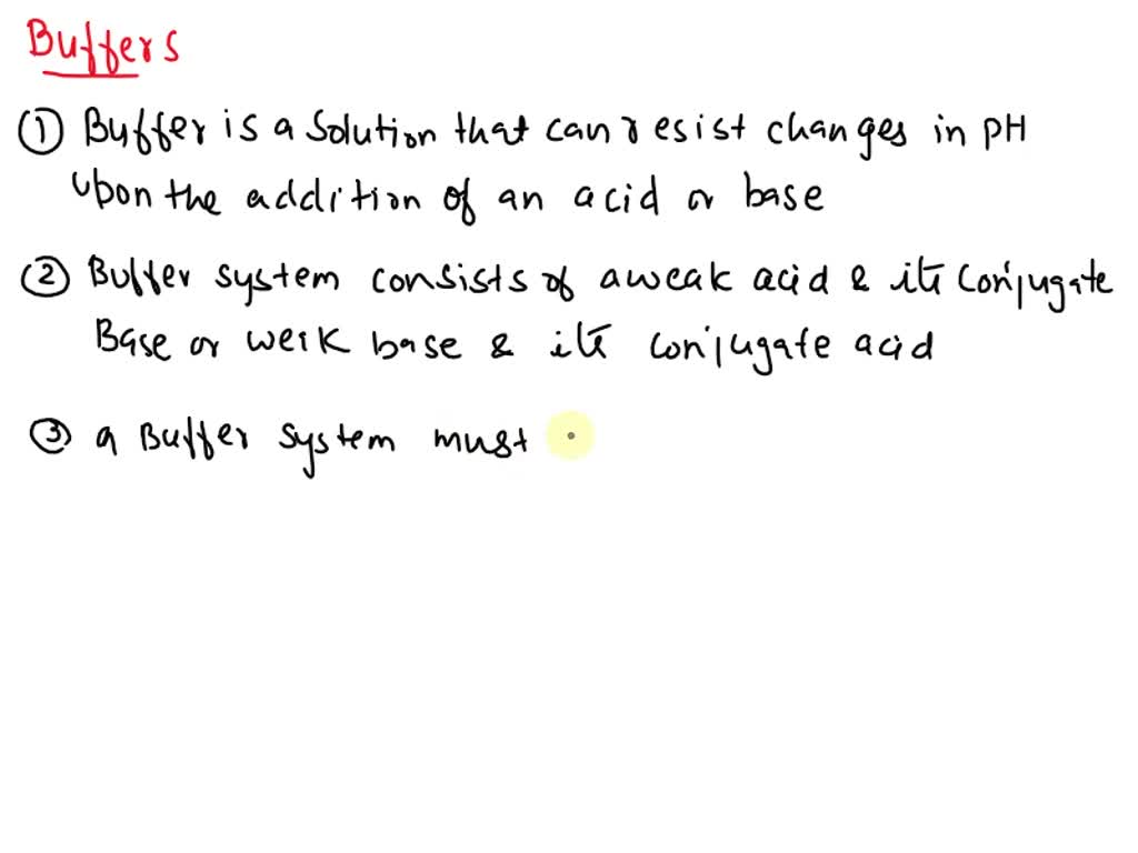 SOLVED What is required for a solution to be considered a buffer? What