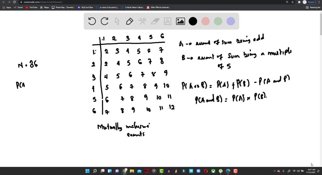 SOLVED: For the experiment of rolling an ordinary pair of dice, find ...