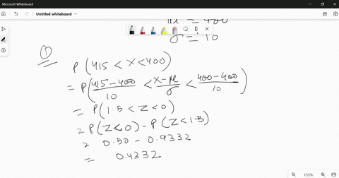 continuous-probability-distributions-the-mean-of-a-normal-probability-distribution-is-400-pounds-the-standard-deviation-is-10-pounds-answer-the-following-questions-draw-the-picture-of-the-di-79892