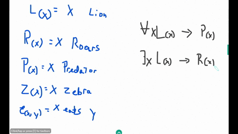 i8-using-the-predicate-symbols-shown-and-appropriate-quantifiers-write-each-english-language-statement-as-predicate-wff-the-domain-is-the-whole-world-lrx-is-lion-rx-x-roars-pg-x-is-predator-50946
