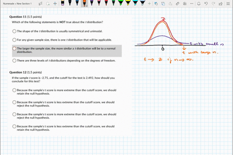 question-11-15-points-which-of-the-following-statements-is-not-true-about-the-distribution-the-shape-of-the-t-distribution-is-usually-symmetrical-and-unimodal-for-any-given-sample-size-there-77838
