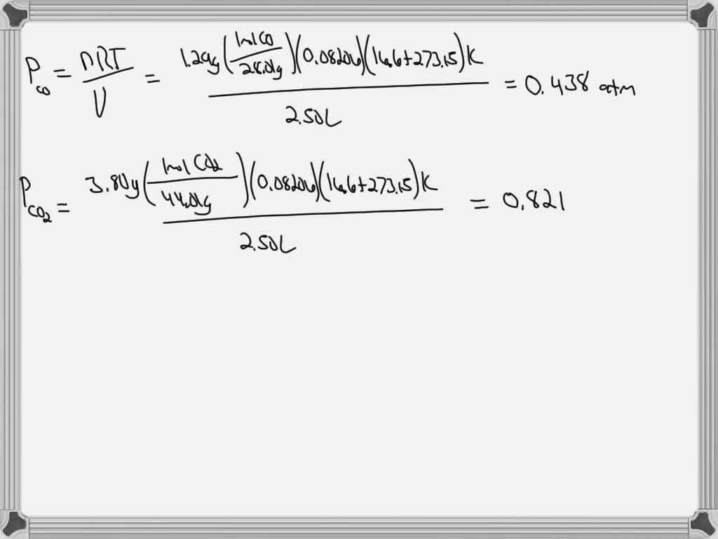 SOLVED: A sample of a gas mixture contains the following quantities of ...