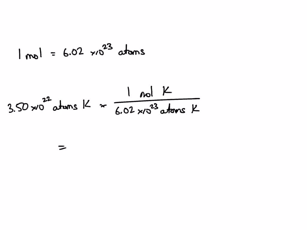 What quantity in moles of potassium atoms do you have if you have 3.50
