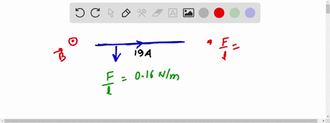a-current-i-19-a-is-directed-along-the-positive-x-axis-and-perpendicular-to-magnetic-field-a-magnetic-force-per-unit-length-of-016-nm-acts-on-the-conductor-in-the-negative-y-direction-calcul-38113