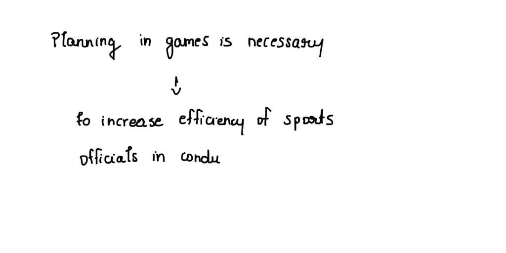 SOLVED In the organization and management of sports event, why is it