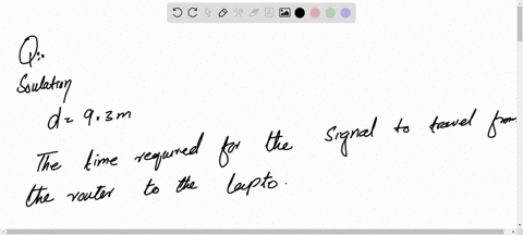 a-laptop-computer-communicates-with-a-router-wirelessly-by-means-of-radio-signals-the-router-is-connected-by-cable-directly-to-the-internet-the-laptop-is-93-m-from-the-router-and-is-download-34992