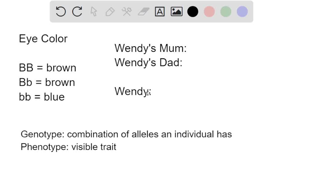 SOLVED Wendyâs mother has blue eyes and her father has brown eyes. The