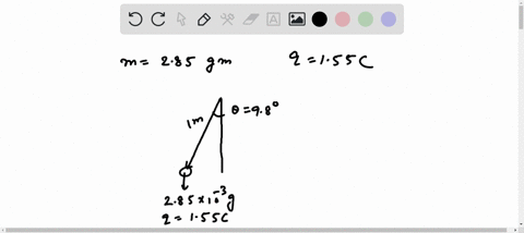 a-small-285-g-plastic-ball-that-has-a-charge-q155-c-is-suspended-by-a-string-that-has-a-length-l100-m-in-a-uniform-electric-field-as-shown-in-the-figure-a-ball-with-charge-q-hangs-by-a-strin-17505