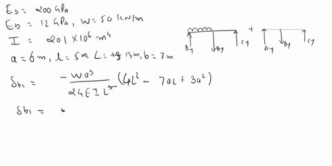 problem-4-a-w360x72-structural-steel-e200-gpa-steel-wide-flange-shape-is-loaded-and-supported-as-shown-the-beam-is-supported-at-b-by-a-timber-e12-gpa-post-having-a-cross-sectional-area-of-20-80955