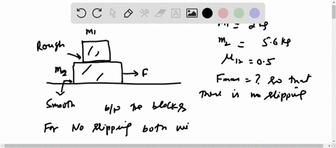 two-blocks-stacked-one-on-top-of-the-other-slide-on-a-frictionless-horizontal-surface-the-surface-between-the-two-blocks-is-rough-however-with-a-coefficient-of-static-friction-equal-to-050_-12844