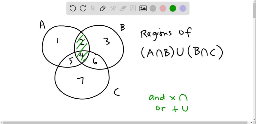 SOLVED: hnthe figure; which regions are included in (AnB) U (BnC ...