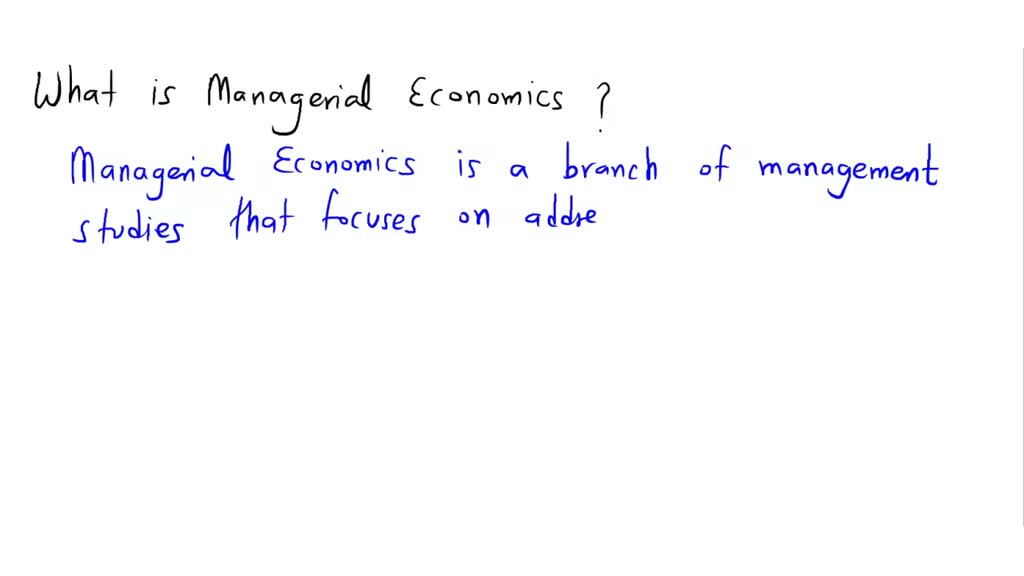 SOLVED: What Are The Questions For The Managerial Economics Midterm ...