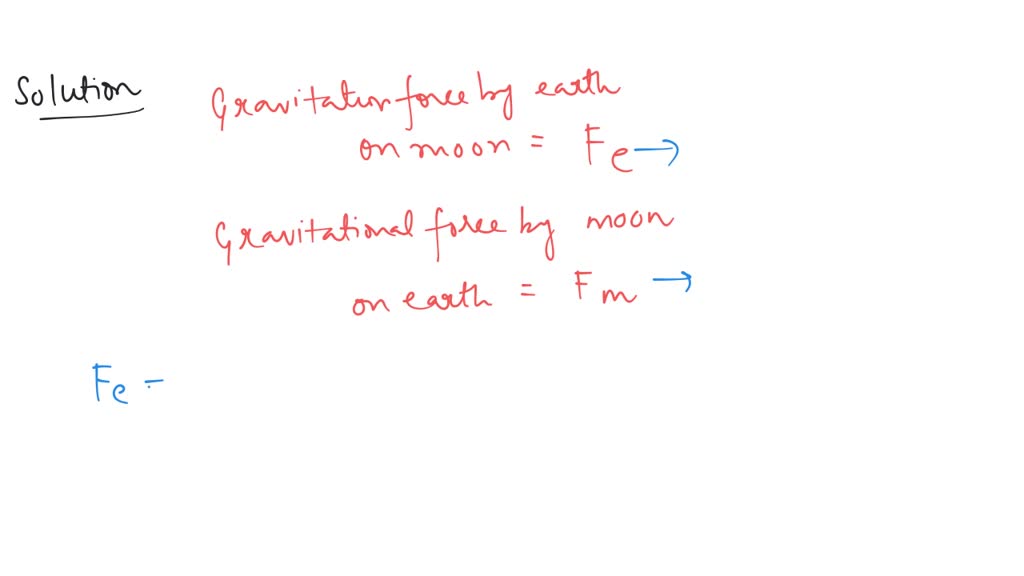 SOLVED: The earth and the moon are attracted to each other by ...