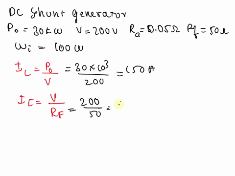 Draw dc shunt generator which gives a full load output 30 k...