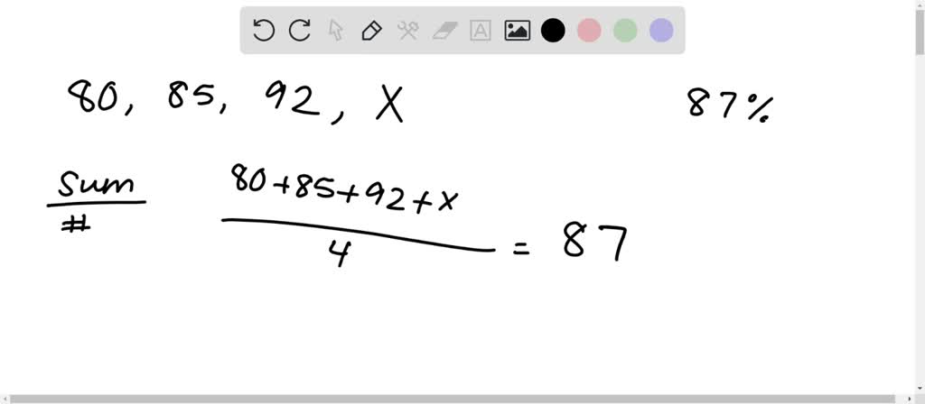 SOLVED: 'NU statistics class scored an 80%, 85%, &nd 92% on the first ...