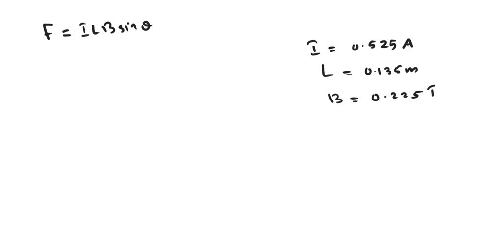 SOLVED A wire carrying 0.525 A of current passes through a 0.225 T