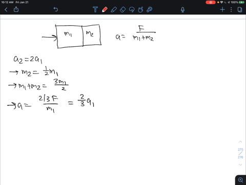 a-force-f-acts-on-mass-m1-giving-acceleration-a1-the-same-force-acts-on-a-different-mass-m2-giving-acceleration-02-2a1-if-m1-and-m2-are-glued-together-and-the-same-force-f-acts-on-this-combi-51706
