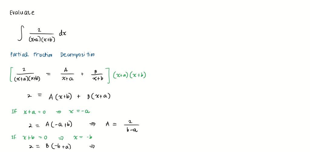 SOLVED: Evaluate The Integral. (Assume A â‰ B. Remember To Use Absolute ...