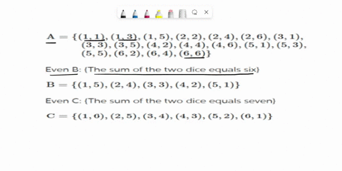 you-toss-two-six-sided-dice-and-record-the-sum-of-the-two-individual-die-facws-define-the-events-ab-and-c-event-a-the-sum-of-the-two-dices-is-an-odd-number-event-b-the-sum-of-the-two-dice-eq-98317