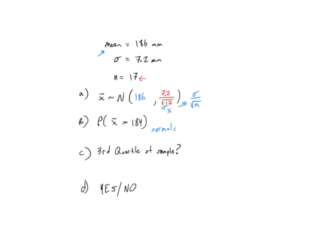 the-lengths-of-adult-males-hands-are-normally-distributed-with-mean-186-mm-and-standard-deviation-is-72-mm-suppose-that-17-individuals-are-randomly-chosen-round-all-answers-to-wherc-possible-82214