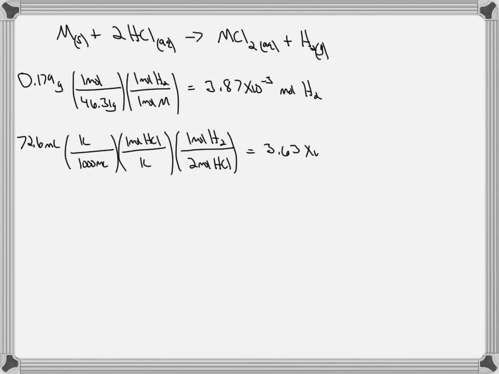 Solved Consider The Following Reaction Mgs2hcl Aq— Mgcl2 Aq H2 G 029g Of Mg Is 7197