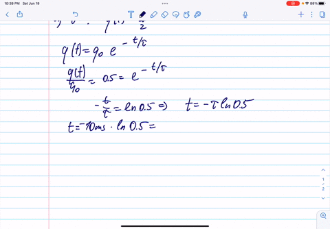 the-capacitor-in-an-r-c-circuit-is-discharged-with-a-time-constant-of-10-mathrmms-at-what-time-after-48042