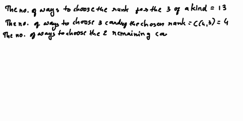 in-a-poker-hand-5-cards-are-drawn-at-random-from-a-standard-deck-find-the-probability-of-holding-a-three-of-kind-ie-3-cards-of-the-same-rank-plus-2-cards-which-are-not-oft-this-rank-nor-the-74501