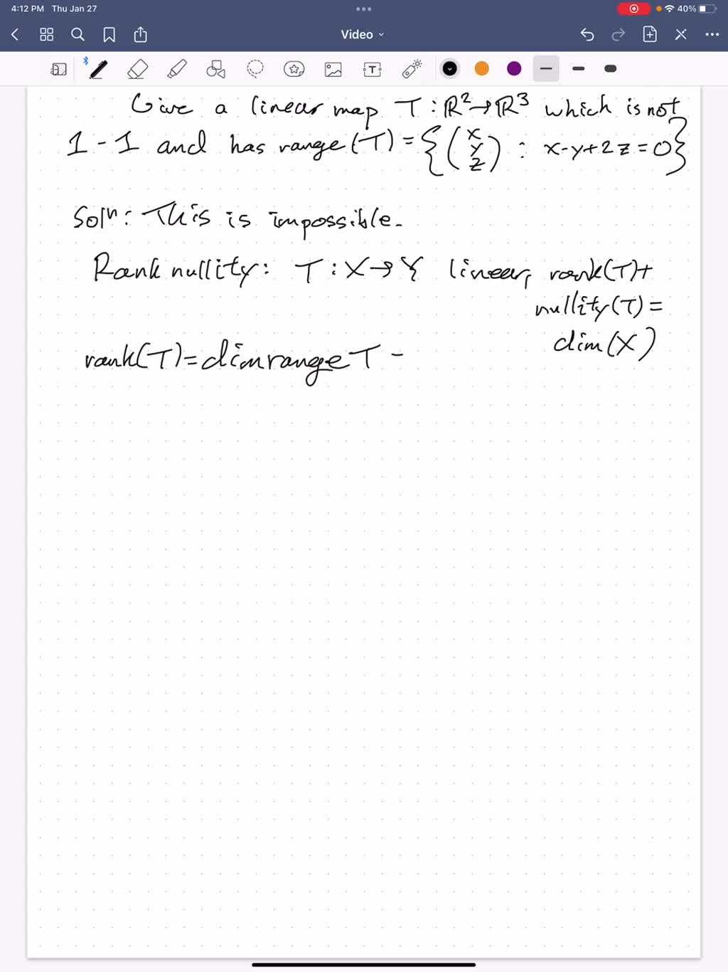 SOLVED Give an example of a linear transformation from T R2 > R3