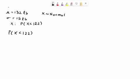 the-weights-of-a-certain-population-of-young-adult-females-are-approximately-normally-distributed-with-a-mean-of-132-pounds-and-a-standard-deviation-of-15-find-the-probability-that-a-subject-54302