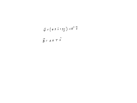 a-charged-particle-moves-through-a-region-of-space-containing-both-electric-and-magnetic-fields-the-velocity-of-the-particle-is-43-x-10msx-30-x-10msy-and-the-magnetic-field-is-b-080tz-part-a-17675