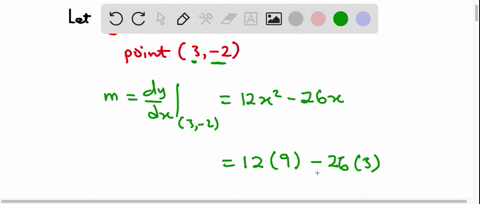 find-the-equation-of-the-line-tangent-to-the-graph-of-f-at-2-13-where-f-is-given-by-fx-4x3-13x2-7-use-y-as-the-dependent-variable-when-you-write-your-equation