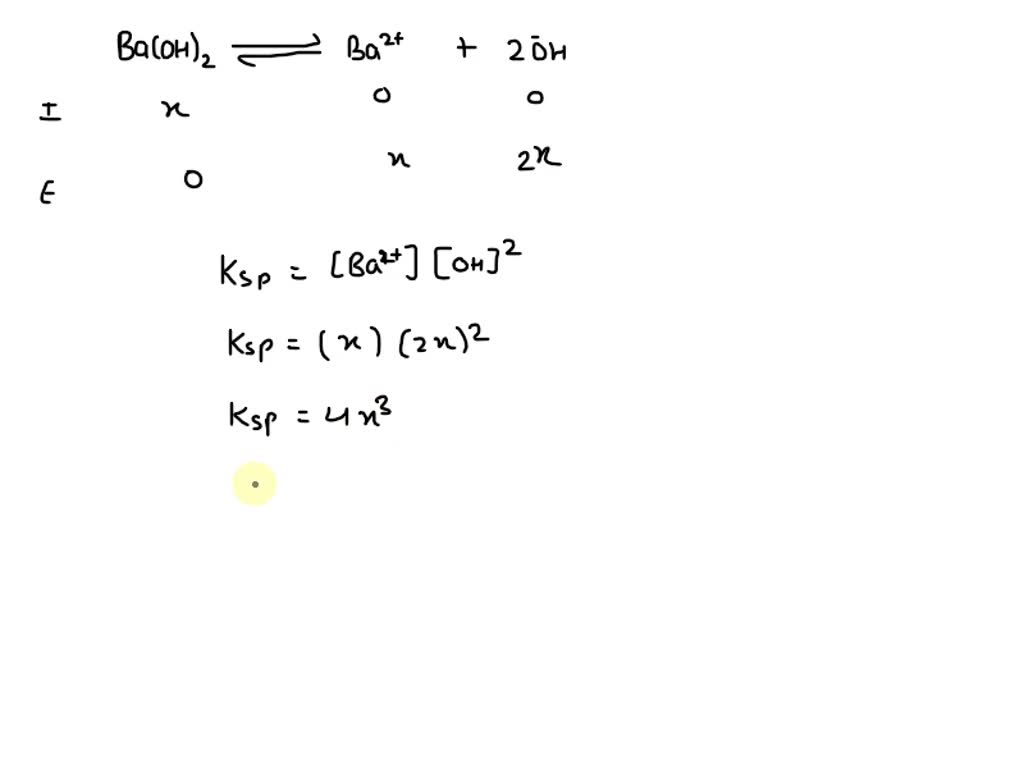 SOLVED Calculate the molar solubility of barium hydroxide, Ba(OH)2