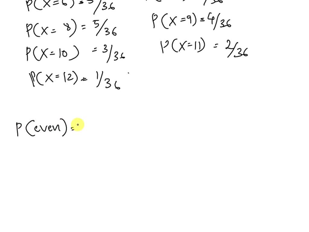 SOLVED A pair of fair dice is rolled. Let X the random variable