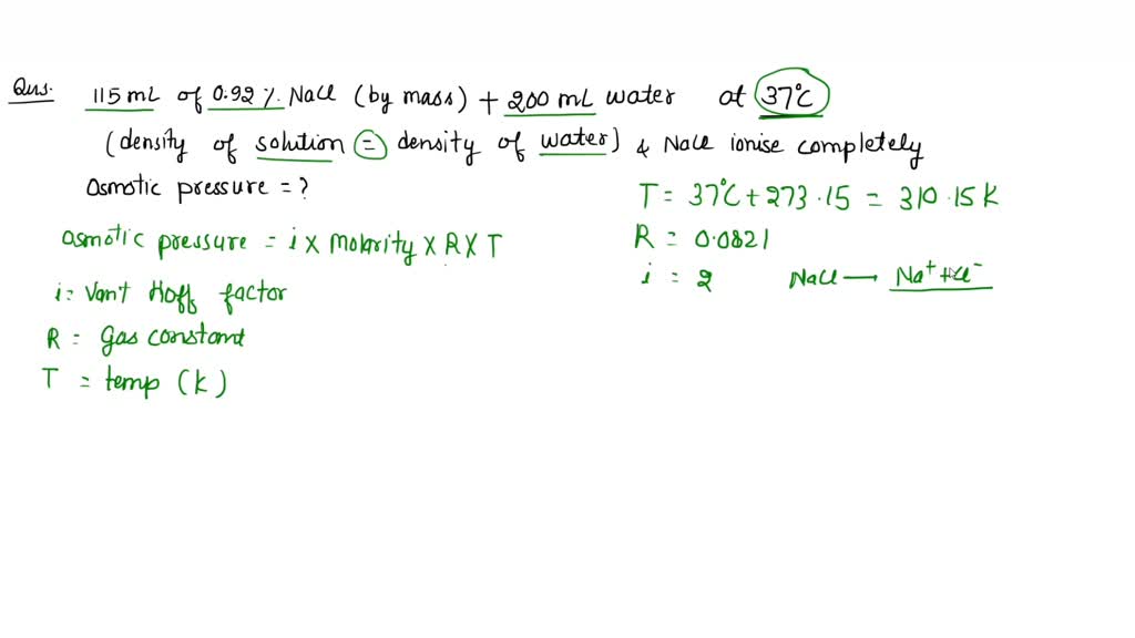 SOLVED A solution is prepared by diluting 115.0 mL of a physiological