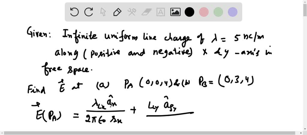 Solved Infinite Uniform Line Charges Of 5 Nc M Lie Along The Positive And Negative X And Y