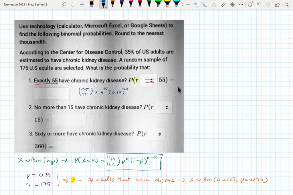 SOLVED Binomial Distribution Use technology (calculator; Microsoft