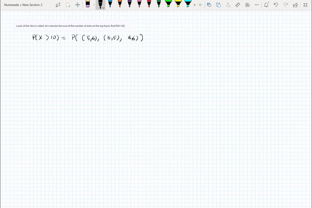 SOLVED: A Pair Of Fair Dice Is Rolled. Let X Denote The Sum Of The ...