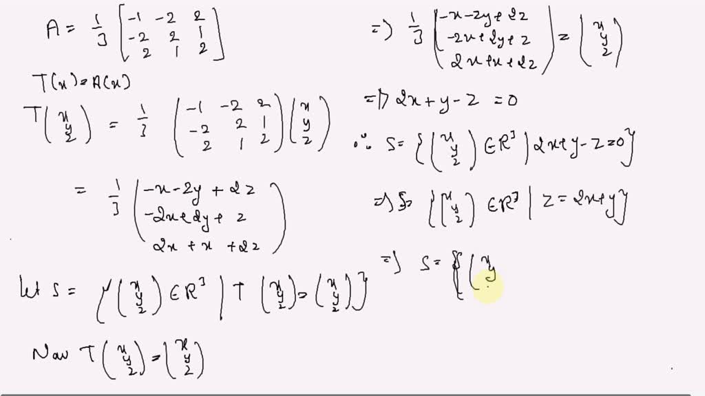 SOLVED: R is the matrix of the reflection in subspace V of = If we pply ...