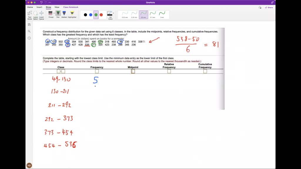 SOLVED Construct Frequency Distribution For The Given Data Set Using 