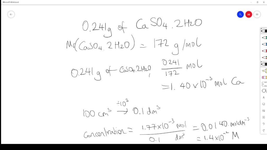 Calcium sulfate dihydrate (commonly known as gypsum) dissolves in cold ...