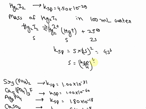 for-the-following-questions-identin-tne-ions-comprisino-tne-sait-and-then-use-the-expression-for-the-solubllity-product-penom-tne-necessare-calculations-this-simple-exercise-involves-the-ass-58136