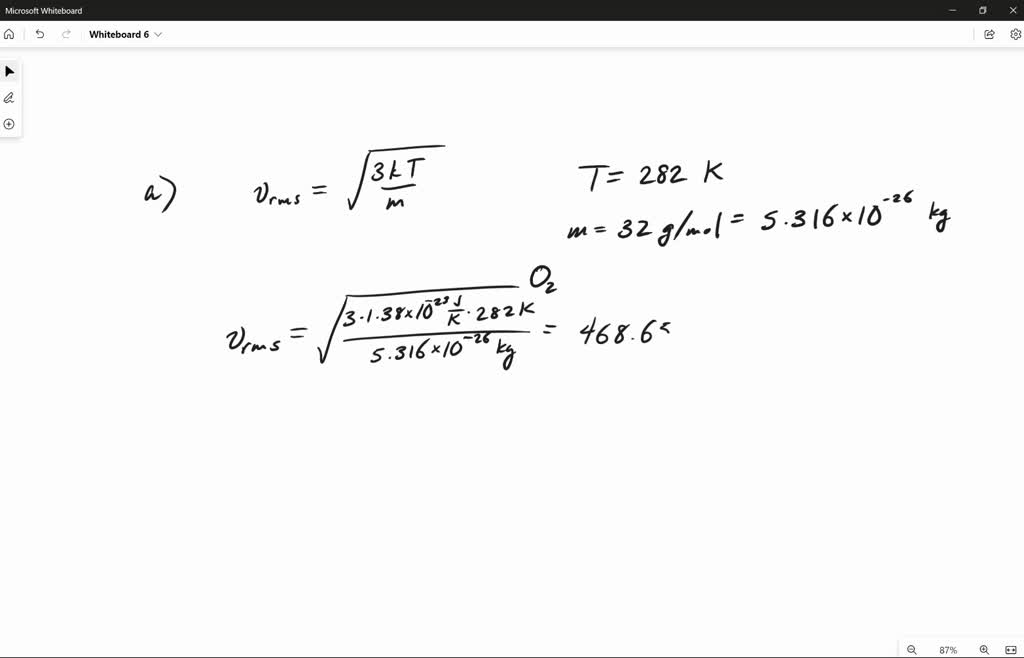 SOLVED Part A Calculate the rms speed of an oxygen molecule at 5°C