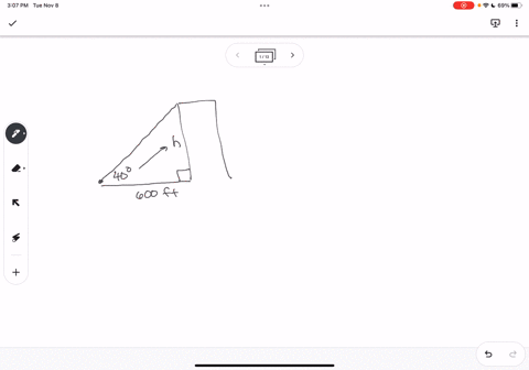 the-angle-of-elevation-to-the-top-of-a-building-is-found-to-be-40-from-the-ground-at-a-distance-of-600-ft-from-the-base-of-the-building-using-this-information-find-the-height-of-the-building-78886