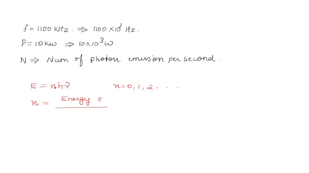 SOLVED A radio transmitter operates at a frequency at 1100kHz and a