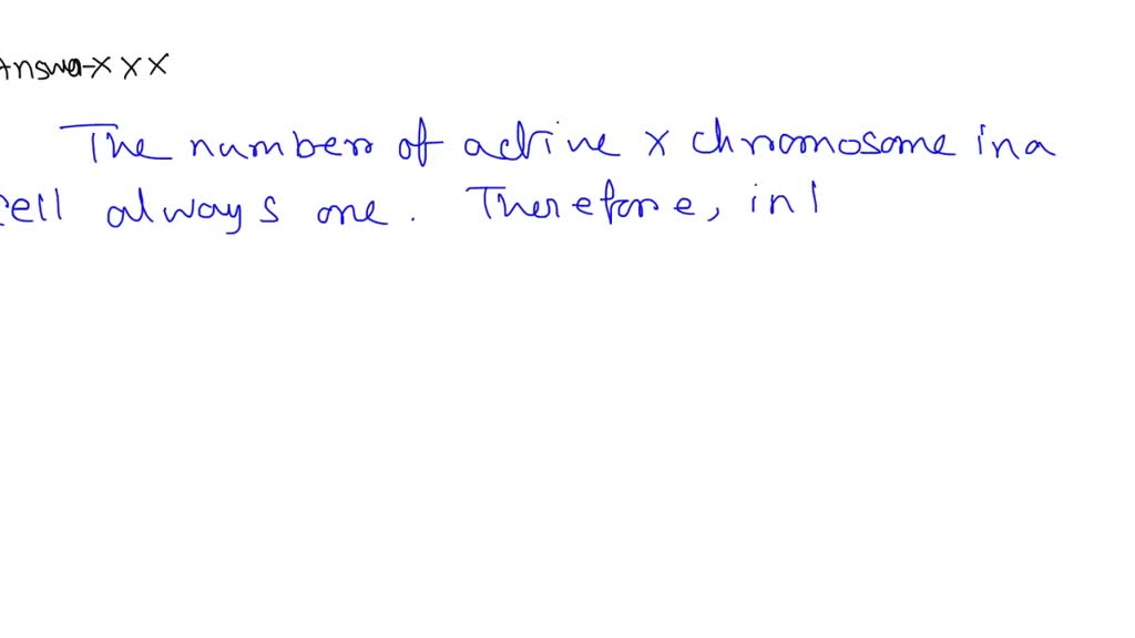 Xxxx Siex Video - SOLVED: If a female cat had 2 Barr bodies, what would her genotype be for  her sex chromosomes? XXX XXXX XX XY XYY XXY