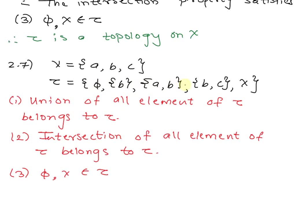 SOLVED: Exercise 2.6: Let X = A, B, C. Let T = âˆ…, A, A, B, X. Is T A ...