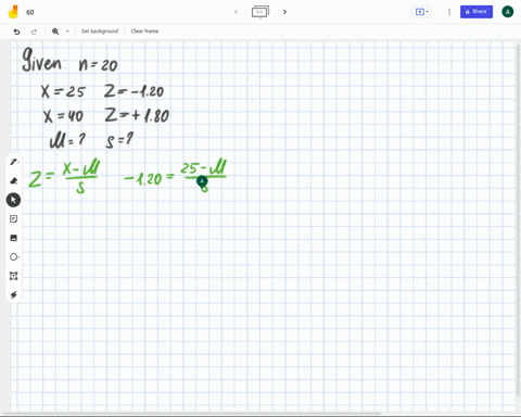 for-a-sample-of-n-20-scores-x-25-corresponds-to-z-120-and-x-40-corresponds-to-z-180-what-are-the-values-for-the-sample-mean-and-standard-deviation-m-33-and-s-6-m-30-and-s-6-m-35-and-s-5-m-31-09987