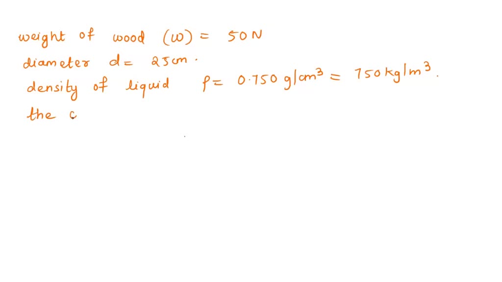 SOLVED:A cylindrical disk of wood weighing 50.0 N and having a diameter ...