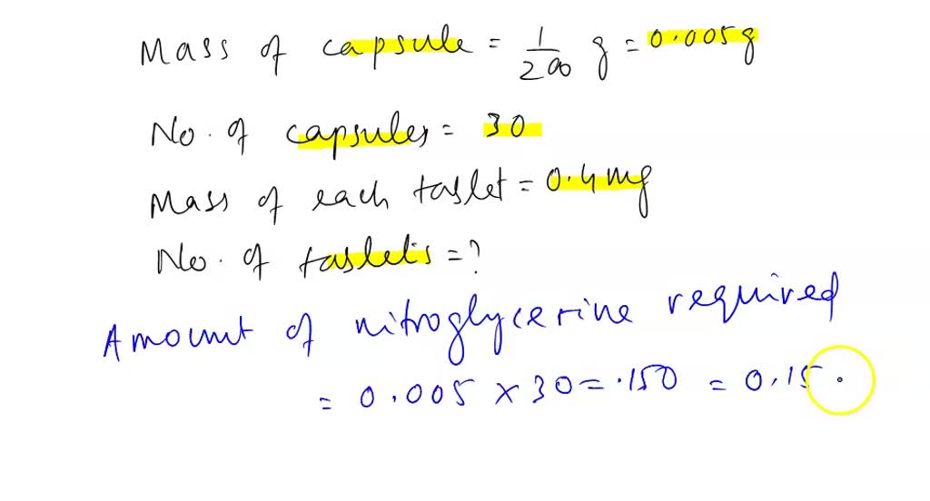 A pharmacist received a prescription calling for 30 capsules, each to