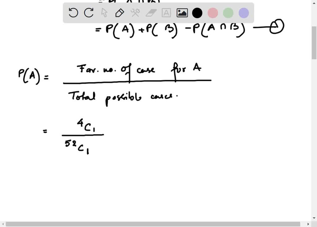 SOLVED In a standard deck of cards, what is the probability of drawing an Ace OR a black card